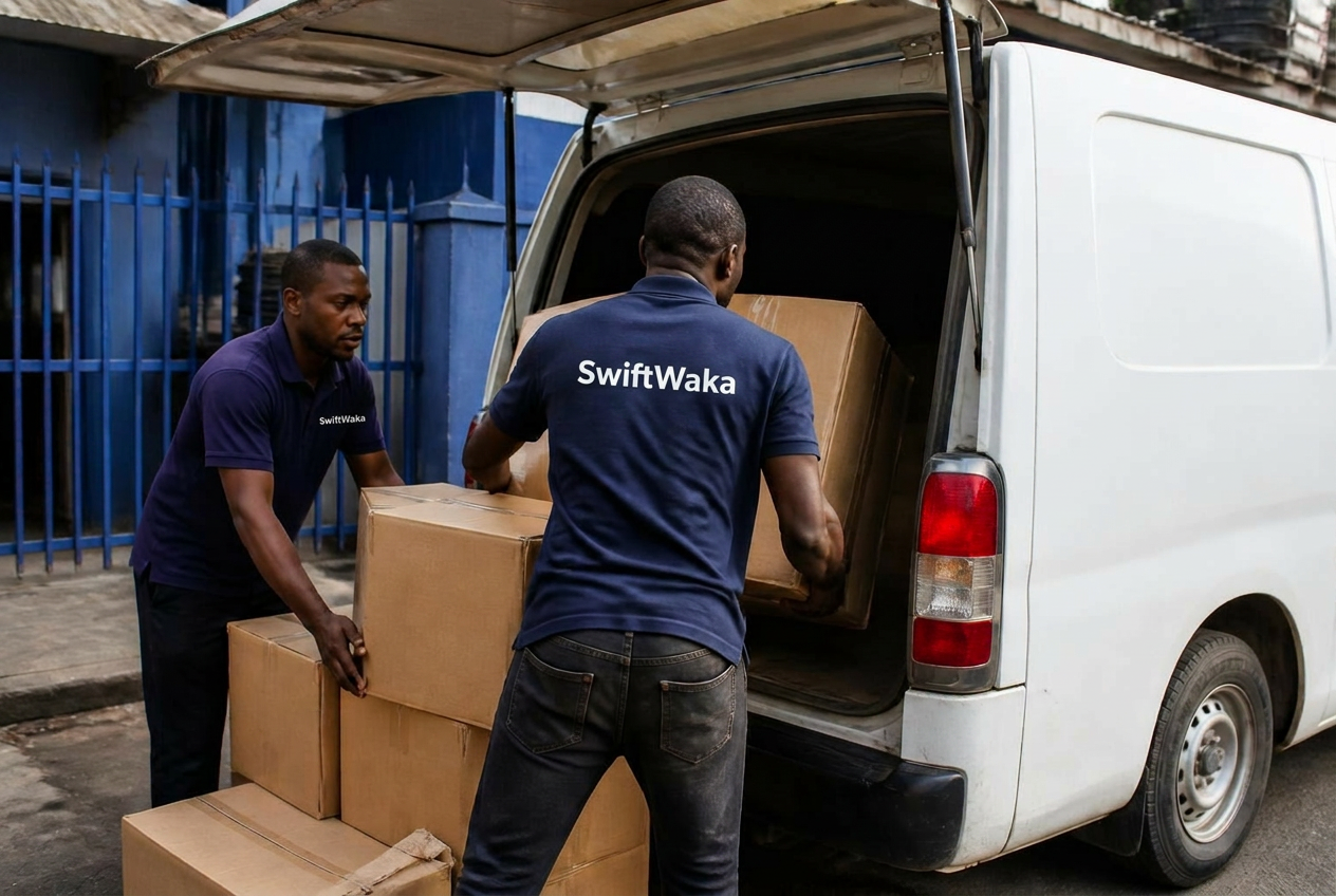 SwiftWaka logistics hub at dusk